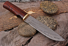 Load image into Gallery viewer, HS-450 | Custom Handmade Damascus Steel Hunting Camping Best Knife - Awesome Wood With Very Reasonable Price