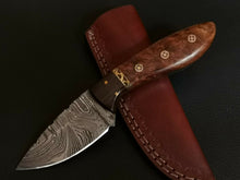 Load image into Gallery viewer, HS-777 Custom Handmade Damascus Hunting-Skinner Knife With Wood Handle