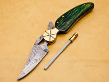 Load image into Gallery viewer, Damascus Folding Knife Custom knife Handmade Folding Knife