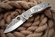 Load image into Gallery viewer, Custom Hand Engraved Folding-Pocket Knife Life Time Used With Very Good Price