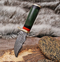 Load image into Gallery viewer, HS-791 Custom Handmade Damascus Skinner/Hunting Knife With Camel Bone Handle