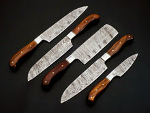 Load image into Gallery viewer, HS-101 Custom Hand Forged Damascus Steel Full Tang Chef Knife Set