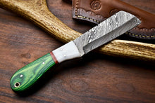 Load image into Gallery viewer, HS-1001 | Custom Handmade Damascus Steel Bull Cutter Knife - Beautiful Hard Wood Handle