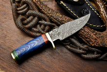 Load image into Gallery viewer, HS-713 Custom Handmade Awesome Hard Wood Handle Damascus Steel Skinner Knife With Best Price