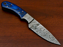Load image into Gallery viewer, HS-376 '' HAND MADE DAMASCUS BLADE SKINNING HUNTING KNIFE - FULL TANG - PAKKA WOOD