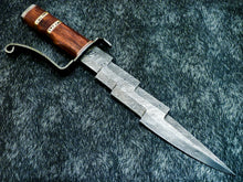 Load image into Gallery viewer, HS-381 '' Custom Hand Forged Damascus Steel 16" Hunting Knife - Natural Wood