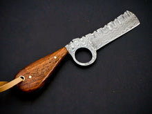 Load image into Gallery viewer, HS-968 '' Custom Hand Forged 6.5" Damascus Steel Full Tang Cowboy Bull Cutter Knife
