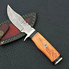 Load image into Gallery viewer, HS-417 | Custom Handmade Damascus Steel Hunting Knife - Beautiful Wood Handle