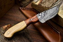 Load image into Gallery viewer, HS-709 Custom Handmade Damascus Steel Skinner Knife - Beautiful Wood Handle