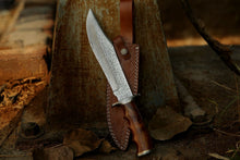Load image into Gallery viewer, HS-310 Custom Made Hand Forged Damascus Steel Walnut Wood Bowie Knife, Hunting Knife