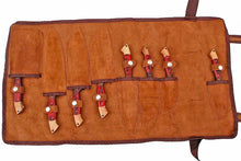 Load image into Gallery viewer, Damascus Knife Set with Premium Leather Sheath Hand Forged Kitchen Knives