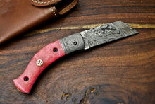 Load image into Gallery viewer, HS-1136 Custom Handmade Damascus Steel Blade Liner-Lock Pocket Folding Knife| CORIAN