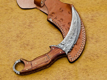 Load image into Gallery viewer, HS-894 CUSTOM DAMASCUS STEEL HUNTING/BOWIE/DAGGER KNIFE HANDLE PAKKA WOOD WITH SHEATH
