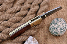 Load image into Gallery viewer, Custom Handmade Damascus Folding-Pocket Knife With Micarta Handle