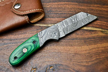 Load image into Gallery viewer, Custom Handmade Damascus Steel Blade Liner-Lock Pocket Folding Knife| HARD WOOD