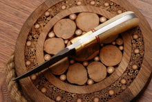 Load image into Gallery viewer, HS-759 Custom Handmade Damascus Steel Skinner Knife 5.5 inch Overall And Camel Bone Handle