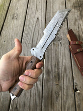 Load image into Gallery viewer, HS-931 Custom Handmade Damascus Steel Awesome Tracker-Hunting knife - Wood Handle