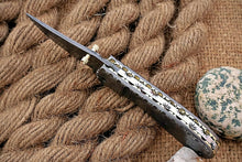 Load image into Gallery viewer, Custom Handmade Damascus Folding-Pocket Knife With Full Damascus Handle