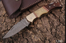 Load image into Gallery viewer, Custom Handmade Damascus Folding-Pocket Knife With Beautiful Handle