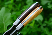 Load image into Gallery viewer, HS-1048 A Pair Of Custom Handmade Damascus Steel Viking Axe wood handle & Leather sheath