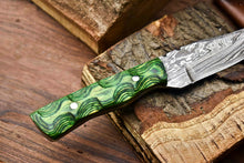 Load image into Gallery viewer, HS-705 Custom Handmade Damascus Steel Skinner Knife - Beautiful Wood Handle