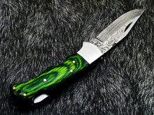 Load image into Gallery viewer, HS-1118 '' CUSTOM HANDMADE DAMASCUS BLADE POCKET FOLDING KNIFE - HARD WOOD HANDLE
