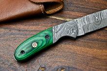 Load image into Gallery viewer, Custom Handmade Damascus Steel Blade Liner-Lock Pocket Folding Knife| HARD WOOD