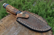 Load image into Gallery viewer, HS-497 Custom Handmade Damascus Skinner/Hunting Knife With Hard Wood Handle