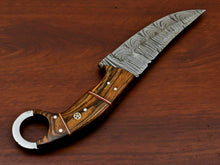 Load image into Gallery viewer, HS-571 HANDMADE DAMASCUS CUSTOM PAKKA WOOD HANDLE SKINNING CAMPING KNIFE