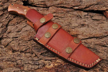 Load image into Gallery viewer, HS-938 Custom Handmade Damascus Steel Tracker Knife With Rose Wood Handle