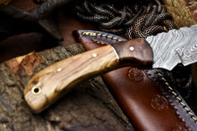 Load image into Gallery viewer, HS-702 Custom Handmade Damascus Steel Skinner Knife - Beautiful Wood Handle
