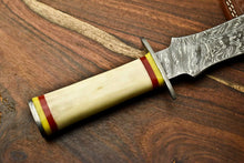 Load image into Gallery viewer, HS-858 Rare!!! Custom HandMade Damascus Steel Dagger Knife | CAMEL BONE