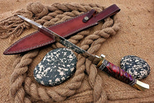 Load image into Gallery viewer, Handmade D2 Fighter Hunting Combat Mini Sword knife With Resin Handle