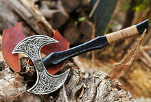Load image into Gallery viewer, HS-1017 Custom handmade hand-forged carbon steel hunting axe Viking hatchet tomahawk axe