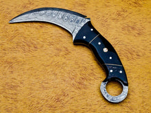 Load image into Gallery viewer, HS-893 CUSTOM DAMASCUS STEEL HUNTING/BOWIE/DAGGER KNIFE HANDLE BUFFALO HORN WITH SHEATH