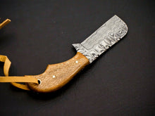 Load image into Gallery viewer, HS-971 Custom Hand Forged 5.00" Damascus Steel Full Tang Cowboy Bull Cutter Knife