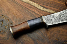 Load image into Gallery viewer, HS-315 Custom Hand Made Damascus Steel Blade Bowie Hunting Knife | CAMEL BONE