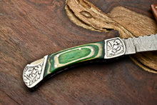 Load image into Gallery viewer, Custom Handmade Damascus Steel Pocket Folding Knife - Beautiful Hard Wood Handle