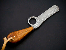 Load image into Gallery viewer, HS-968 '' Custom Hand Forged 6.5" Damascus Steel Full Tang Cowboy Bull Cutter Knife