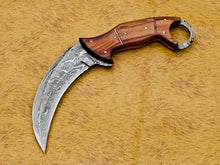 Load image into Gallery viewer, HS-894 CUSTOM DAMASCUS STEEL HUNTING/BOWIE/DAGGER KNIFE HANDLE PAKKA WOOD WITH SHEATH