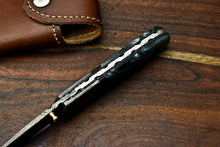 Load image into Gallery viewer, Custom Handmade Damascus Steel Blade Liner-Lock Pocket Folding Knife| Corian