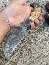 Load image into Gallery viewer, HS-929 Custom Handmade Damascus Steel Tracker/Hunting Fix knife - Wood Handle