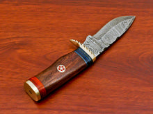 Load image into Gallery viewer, HS-788 Custom Handmade Damascus Skinner Knife With Wood Handles