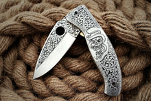 Load image into Gallery viewer, Custom Hand Engraved Folding-Pocket Knife Life Time Used With Very Good Price