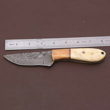 Load image into Gallery viewer, HS-786 Custom Handmade Damascus Skinner Knife With Bone & Wood Handle