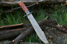 Load image into Gallery viewer, HS-308 Custom Hunting Bowie Knife, Damascus Steel Fixed Blade Bowie Knife