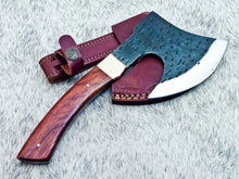 Load image into Gallery viewer, HS-1024 Custom Hand Forged Railroad Spike Carbon Steel Chopper Axe Knife -Wood