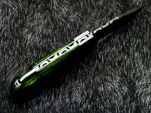 Load image into Gallery viewer, HS-1118 '' CUSTOM HANDMADE DAMASCUS BLADE POCKET FOLDING KNIFE - HARD WOOD HANDLE
