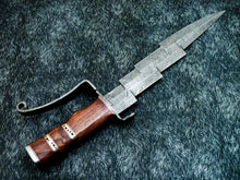 Load image into Gallery viewer, HS-381 '' Custom Hand Forged Damascus Steel 16" Hunting Knife - Natural Wood