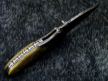 Load image into Gallery viewer, HS-1124 " CUSTOM HANDMADE DAMASCUS BLADE POCKET FOLDING KNIFE LINER LOCK